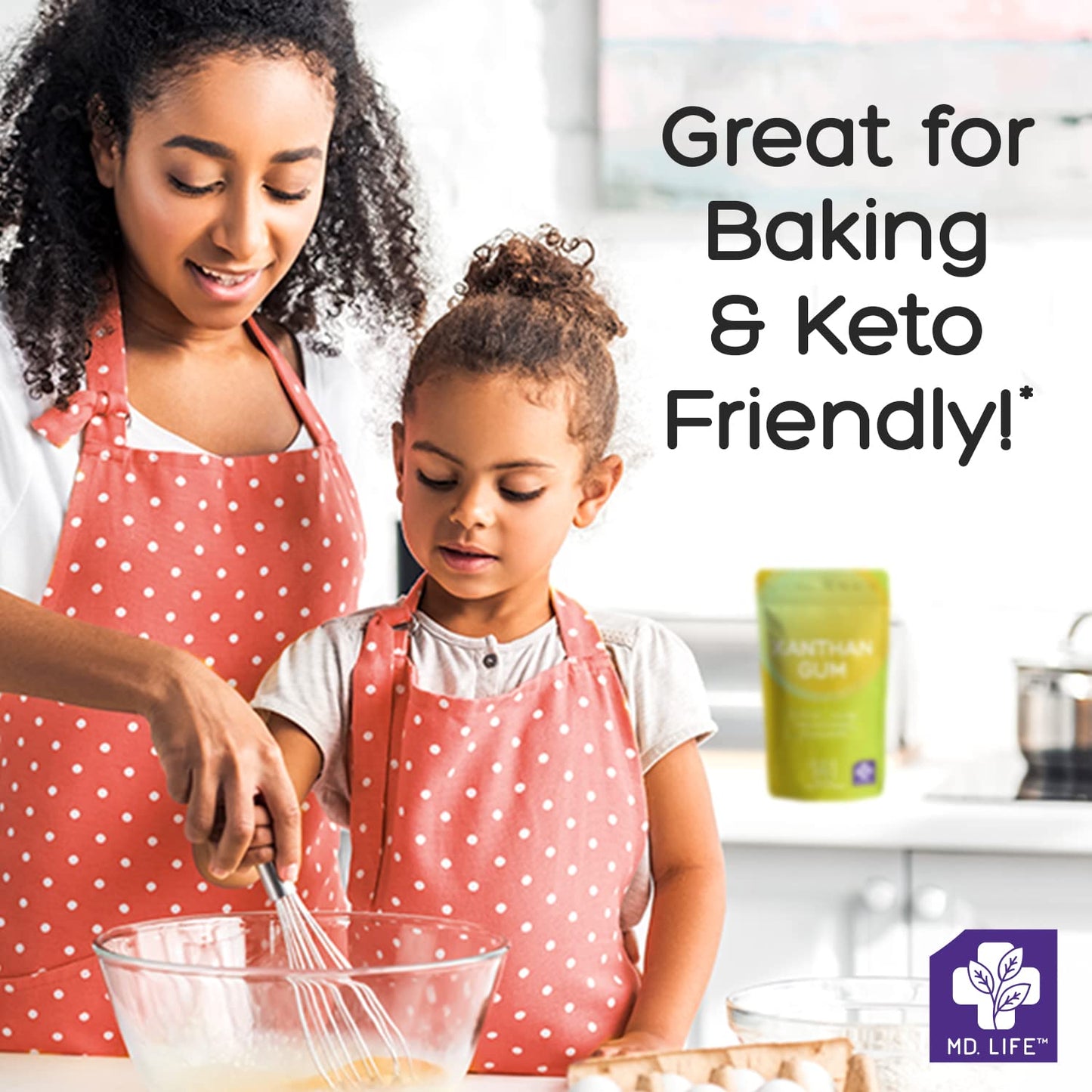 Md. Life Xanthan Gum For Baking Keto - 8Oz - 100% Natural Xanthan Gum Powder - Keto Friendly & Gluten Free - Carb Free Xanthan G