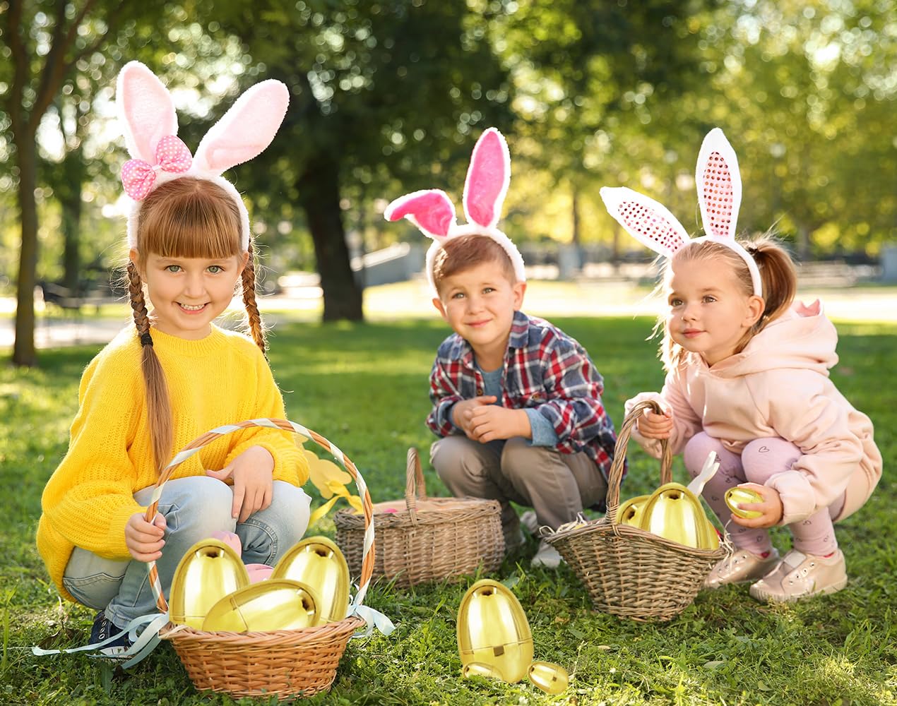 Chochkees 6 Inch Jumbo Golden Easter Eggs 6 Pack Metallic Gold, Goodie Basket Prize, 6'' Inch (6-Pack)