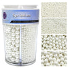 Sprinkles for Cake Decorating, White Pearl Sprinkles 4 Sizes Mix for Cake Cupcake Cookie Baking Donuts Ice Cream Toppings