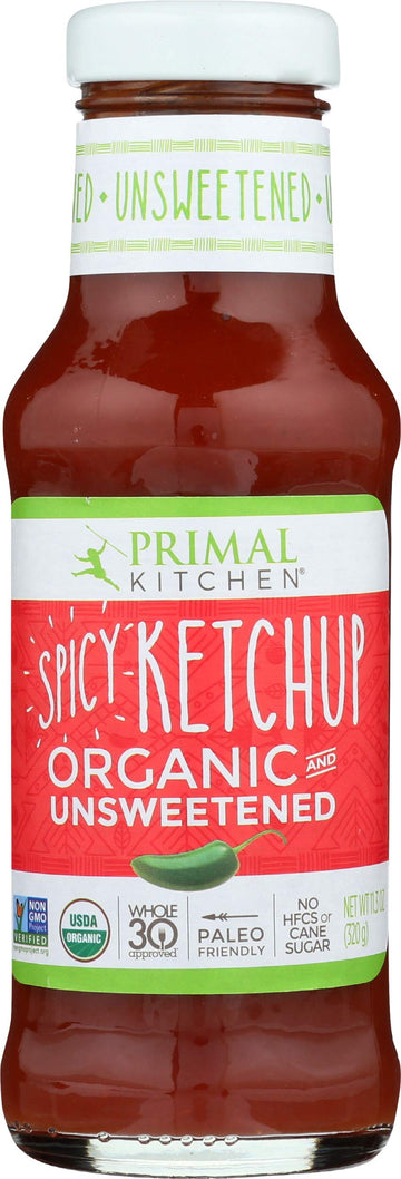 Primal Kitchen Spicy Ketchup Organic and Unsweetened 11.3 oz, 11.3 Ounce
