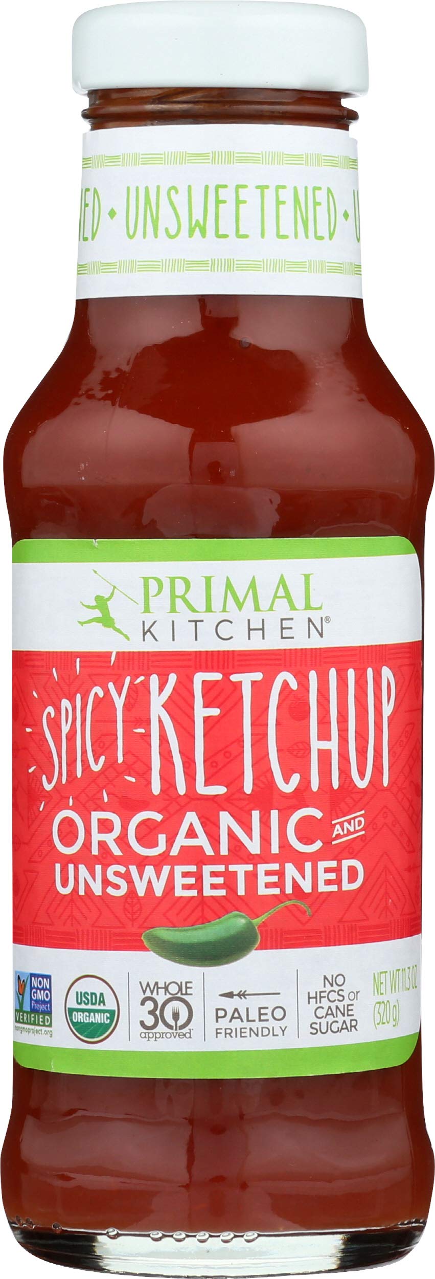 Primal Kitchen Spicy Ketchup Organic and Unsweetened 11.3 oz, 11.3 Ounce