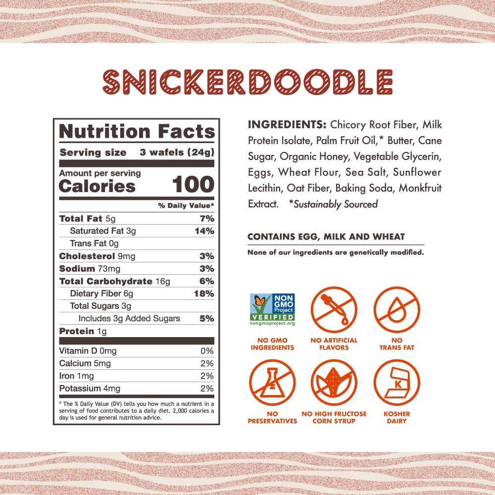 Rip Van Wafels Snickerdoodle Mini Stroopwafels - Low Carb Snacks (3g Net Carbs) - Non GMO Snack - Keto Friendly - Office Snacks