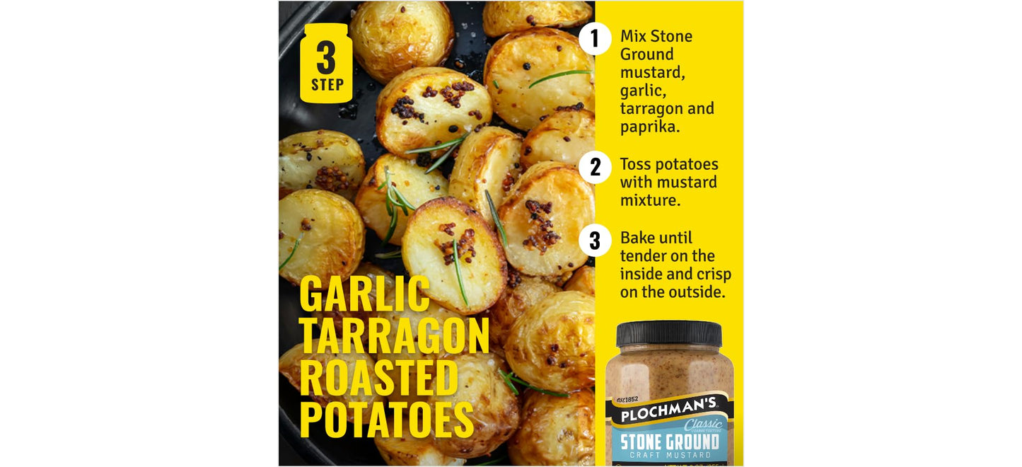 Plochman, Stone Ground Mustard, 9 oz, Coarse Grain Texture