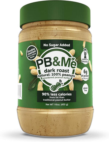 PB&Me Natural Powdered Peanut Butter - Gluten Free, High Protein, Less Calorie Peanut Butter for Smoothie And Protein Shake Add
