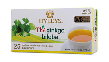 Hyleys Ginkgo Biloba Green Tea - Brain Support Blend With Citrus - 100% Natural, Gluten-Free, Non-Gmo, Memory & Focus Tea - 25 T