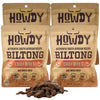 Howdysnax Biltong Chili Bites – 4 Pack (16 Oz Total) – Bulk Spicy Beef Snack • High-Protein • Keto & Paleo • No Preservatives • Made In Usa