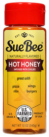 Sue Bee Hot Honey Infusion, Chili Infused, 12 Ounce, Ideal for Ribs, Wings, Burgers