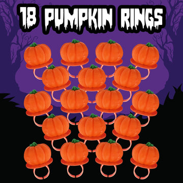 Halloween Candy Ring Pops 18 Pieces of Halloween Hard Candy Individually Wrapped Perfect Pumpkin Suckers for Trick or Treaters and Party Favors Ideal Candy Rings for Sharing and Snacking