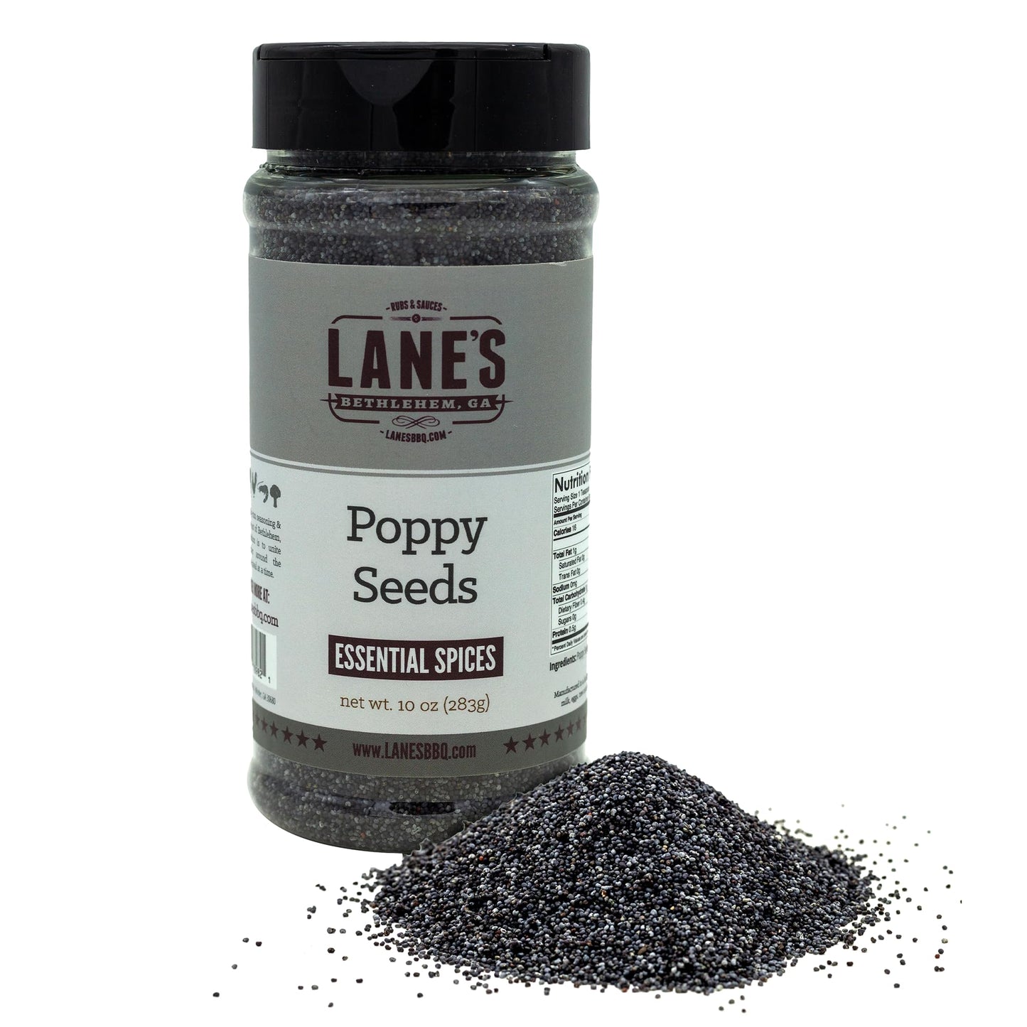 Lane's Black Poppy Seeds, All-Natural Poppy Seeds for Baking & Cooking, Add Flavor to Bread, Cakes, Muffins & Pastries, Made in