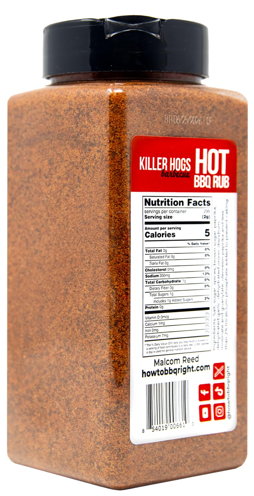 Killer Hogs Hot Bbq Rub | Championship Grill Seasoning For Beef, Steak, Burgers, Pork, And Chicken | 19.8 Ounces