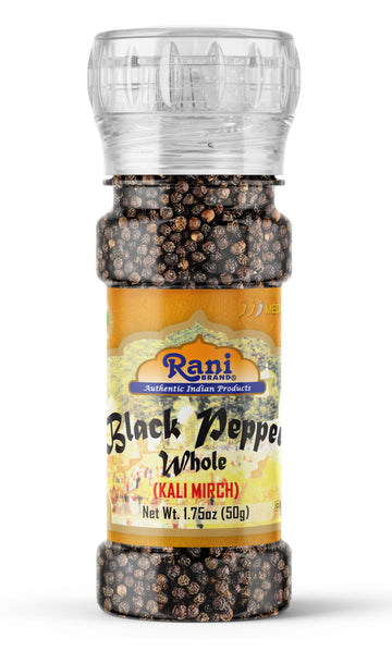 Rani Black Pepper Whole (Peppercorns), Premium Mg-1 Grade 1.8Oz (51G) Grinder Bottle ~ All Natural | Gluten Friendly | Non-Gmo | Kosher | Product Of Vietnam | Perfect Size For Grinders!