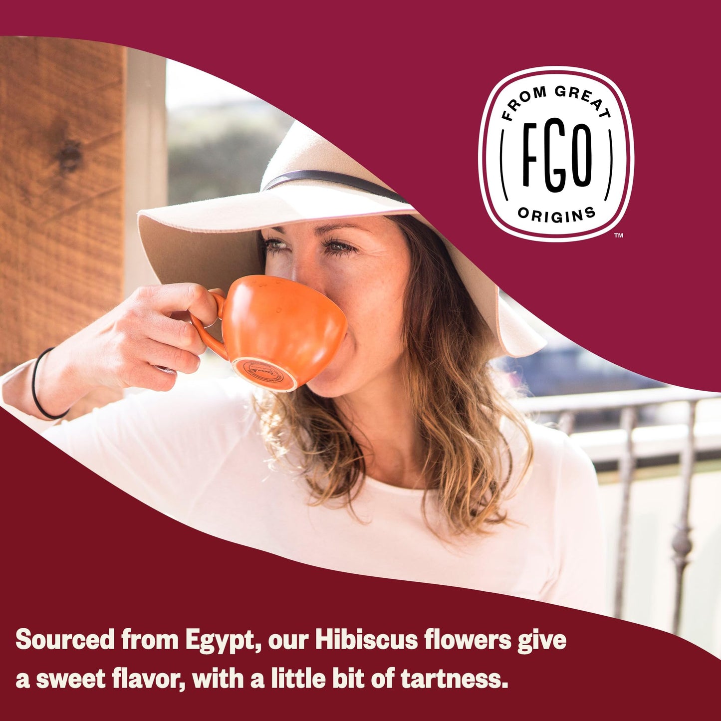 FGO Organic Hibiscus Flowers Loose Tea - 16 Ounce Bulk Resealable Bag (Pack of 2)