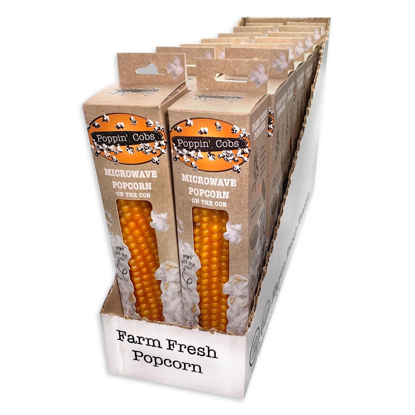 Microwave Popcorn on the Cob - Pops off the Cob | Poppin Cobs Popcorn | Single Pack Case (14 Count) | Single Ingredient | Glute