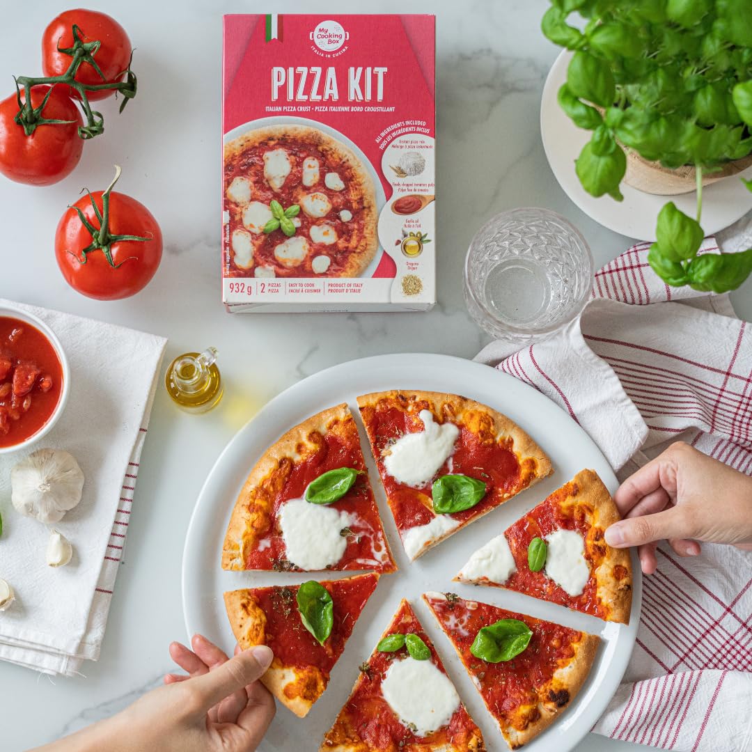 My Cooking Box Pizza dough kit - Products of Italy, Italian Pizza Crust, Includes: Type Flour, Tomato Pulp, Extra Virgin Olive O