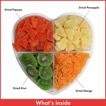 Heart Shaped Dried Fruit Tray - Sweet Dried Fruit Assortment - Large Dried Fruit Gift Basket - Romantic Arrangement Platter - He