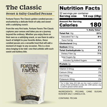 Fortune Favors Candied Pecans, Sweet And Salty Snack, Hand Crafted In Small Batches, Usa-Grown (32Oz, Classic)