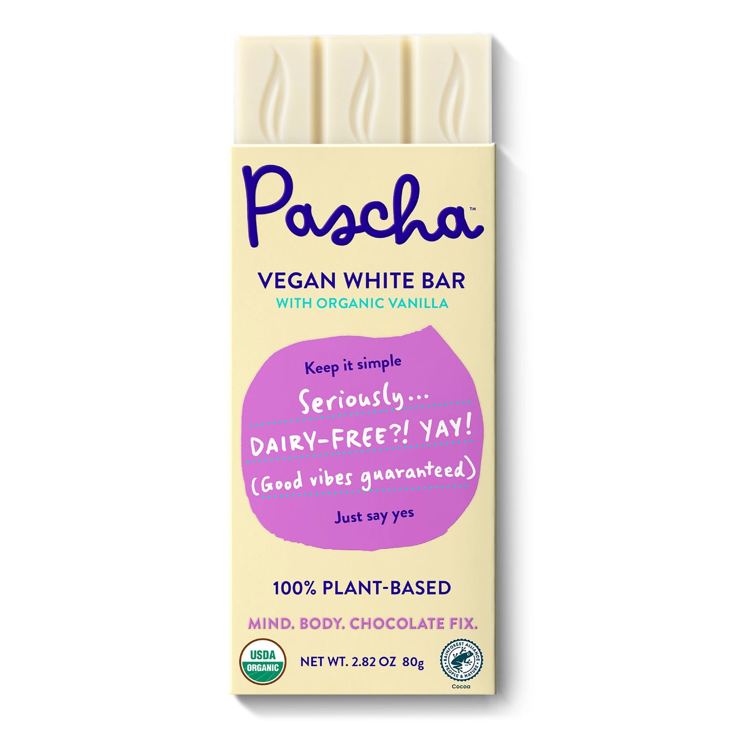 Pascha Organic Vegan White Chocolate Bars Utz Gluten Free Non Gmo 10 Count(Pack Of 1)