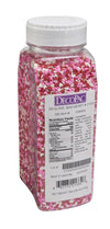 DECOPAC Valentines Day Quins, 18oz, Fancy Sprinkles In Heart Shapes, Candy Sprinkles in Handheld Container, Edible Sprinkles Fo