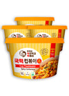 Korean Food Cooktok Cup Tteokbokki (Spicy Carbonara, 4Cups) All in one, Instant Tteokbokki, Rice Cakes and Seasoning Powders, Qu