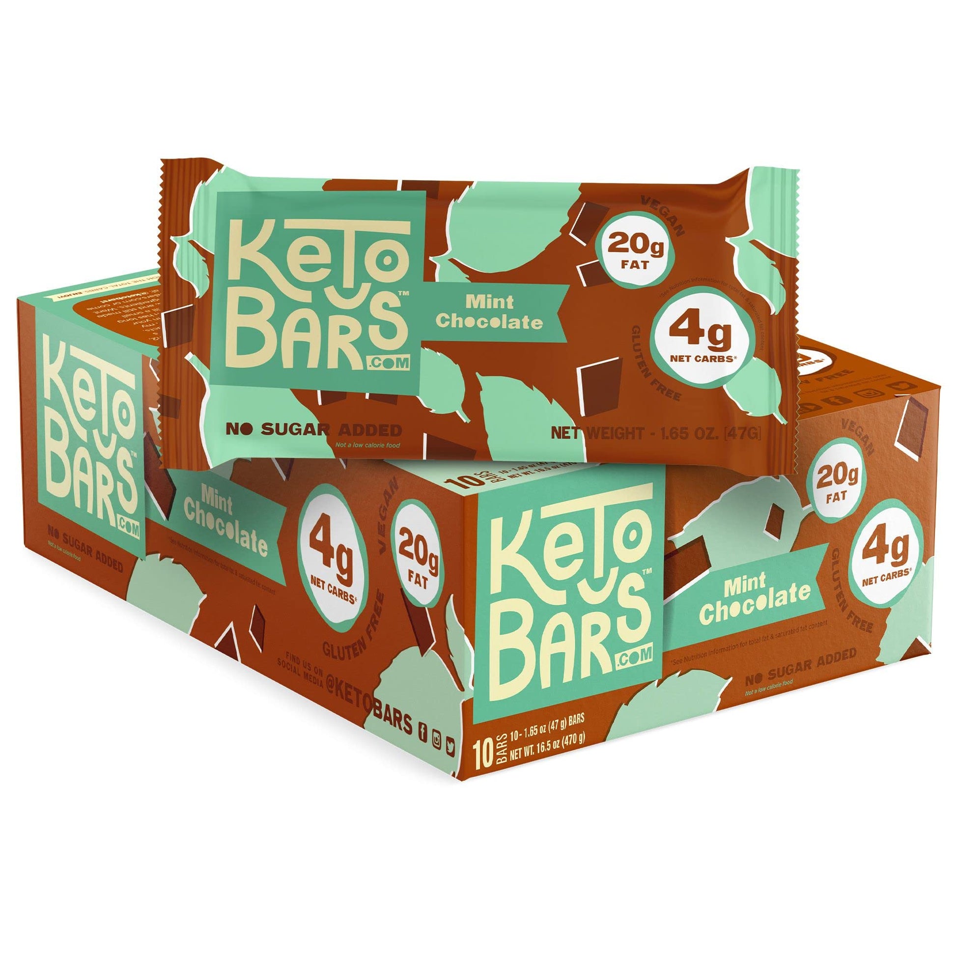 KETO BARS : The Original High Fat, Low Carb, Ketogenic Bar. Gluten Free, Homemade with simple ingredients. [Mint Chocolate, 10 P