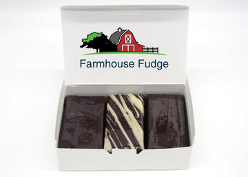 Farmhouse Fudge - Build Your Own 3 Piece Fudge Box Sampler - Fresh Fudge Made With Butter And Cream, No Marshmallows! Over 50 Fl