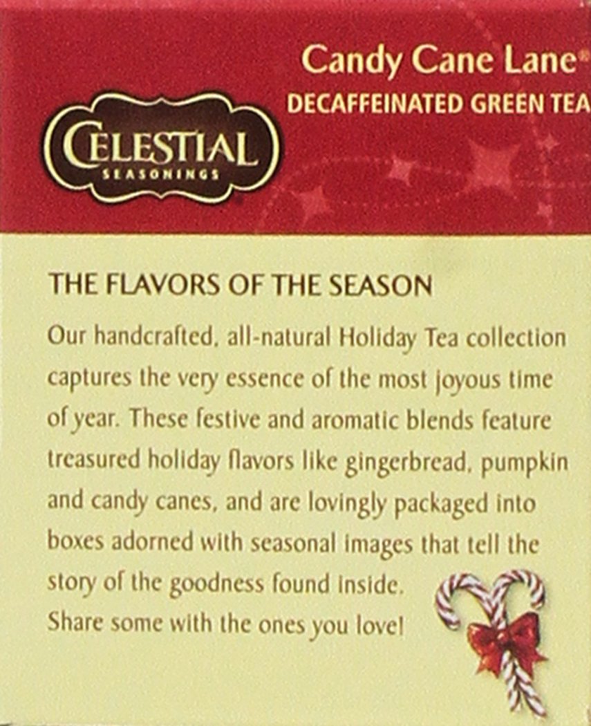 Celestial Seasonings Candy Cane Decaf Green Tea Bags, 20 Ct