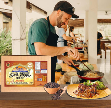 Rani Black Pepper Whole (Peppercorns), Premium Mg-1 Grade 400Oz (25Lbs) 11.36Kg Bulk Box ~ All Natural | Gluten Friendly | Non-Gmo | Kosher | Product Of Vietnam | Perfect Size For Grinders!