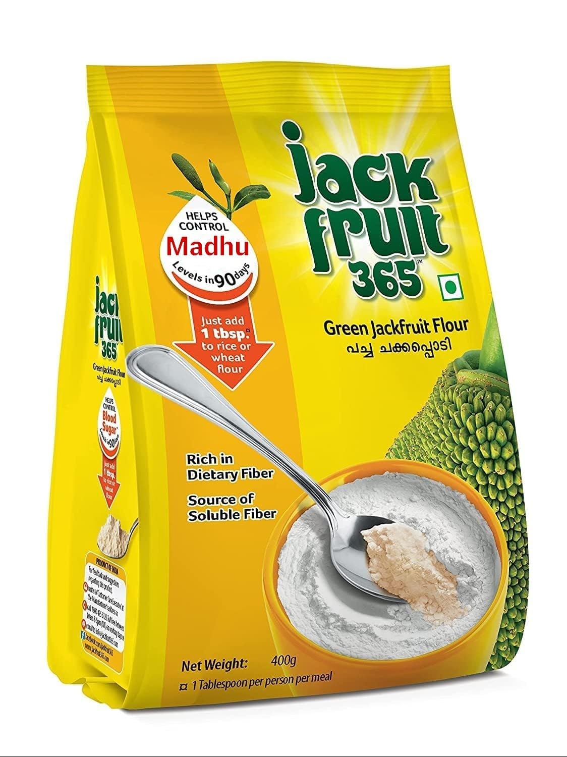 Jack Fruit 365 Green Jackfruit Flour, Helps Control Sugar Level,14.10 Ounce, 400g (Pack of 1)
