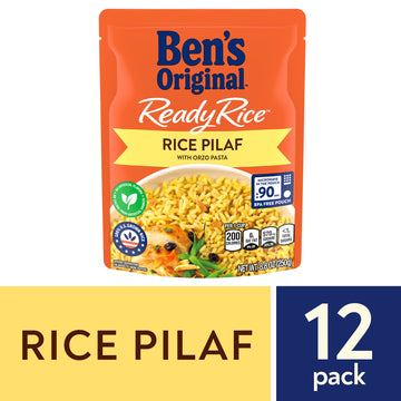 BEN S ORIGINAL Ready Rice Rice Pilaf Flavored Rice, Easy Dinner Side, 8.8 oz Pouch (Pack of 12)