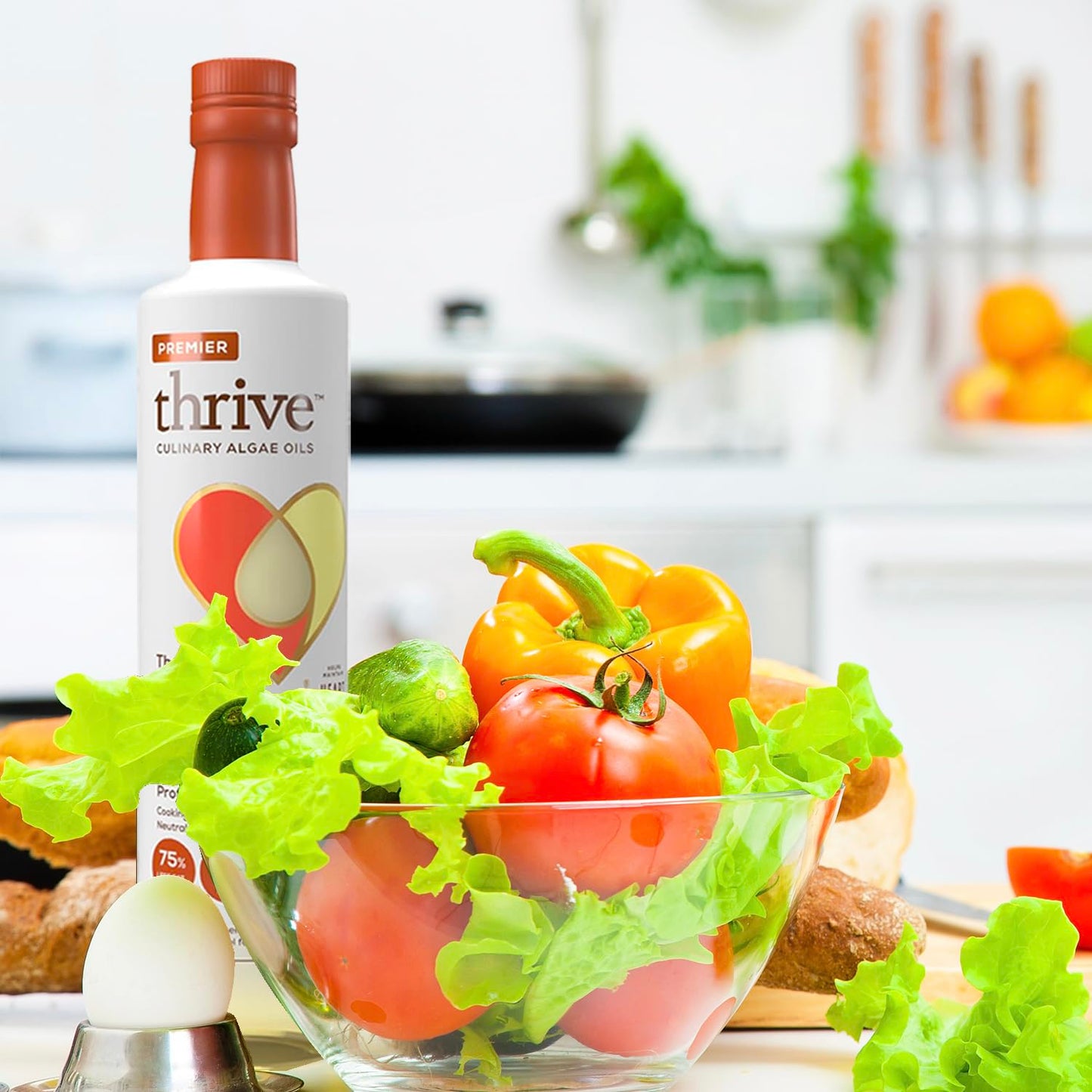 Thrive Cooking Oil - Premier Algae Oil Culinary Blend Heart and Health-Conscious Oil Rich in Omega-9 Monounsaturated Fat (90%) Very Low Omega-6 16.9 fl oz 1 Pack