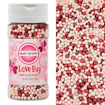 Mystic Sprinkles Valentine's Day Sprinkle Mixes (Love Bug Sugar Pearls 4.1oz)