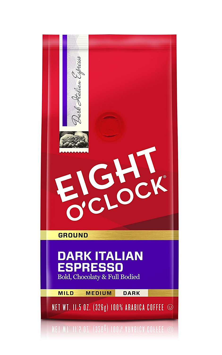 Eight O'Clock Coffee Dark Italian Espresso, 11 Ounce (Pack Of 6), Dark Roast Ground Coffee 100% Arabica, Bold & Chocolaty