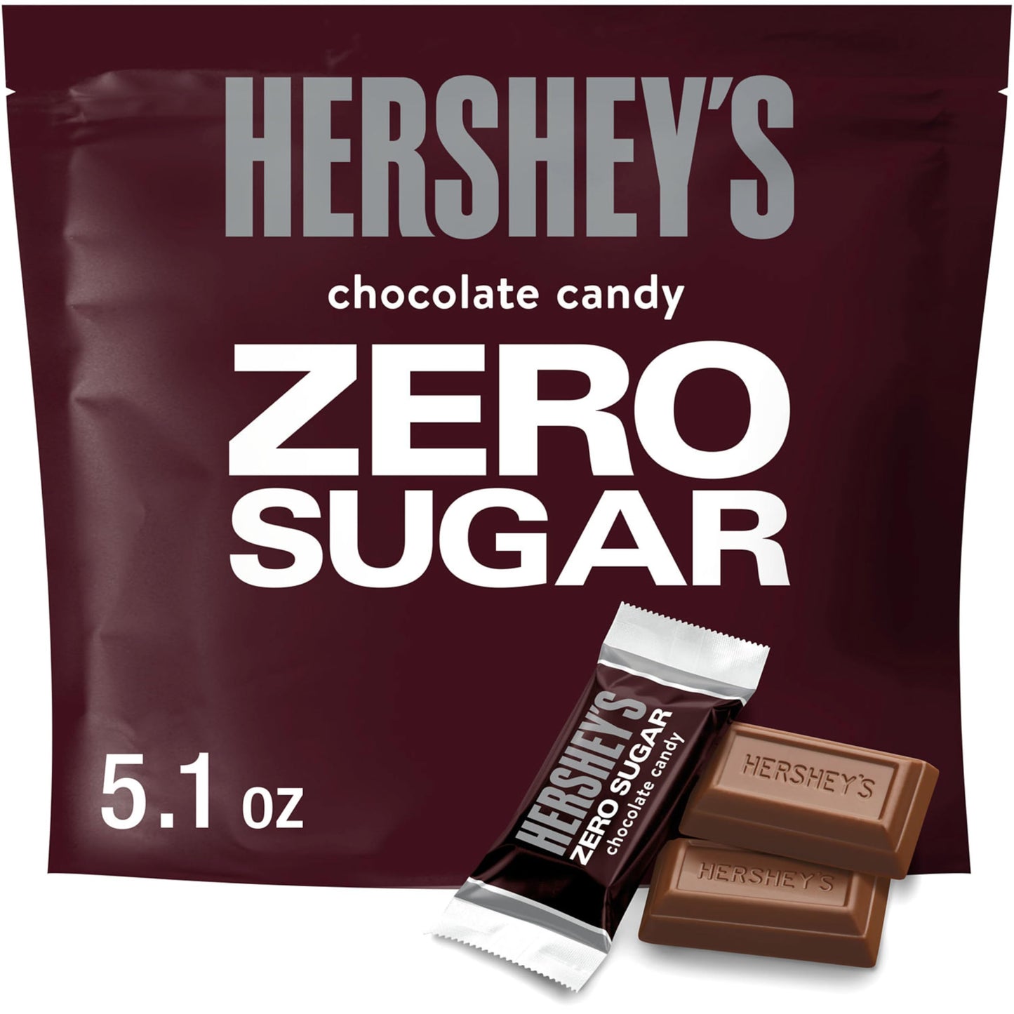 HERSHEYS Zero Sugar Chocolate Candy Bag, 5.1 oz