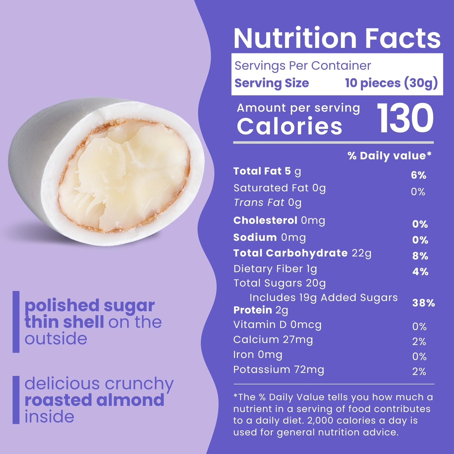 Nutic White Jordan Almonds - 2Lb, Premium Thin Shell, Elegant Italian Confetti Candy For Weddings, Holidays, And Birthdays, Fres