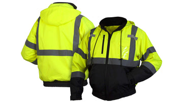 Pyramex Safety Rj3110S Rj31 Series Jackets Hi-Vis Lime Bomber Jacket - Size Small