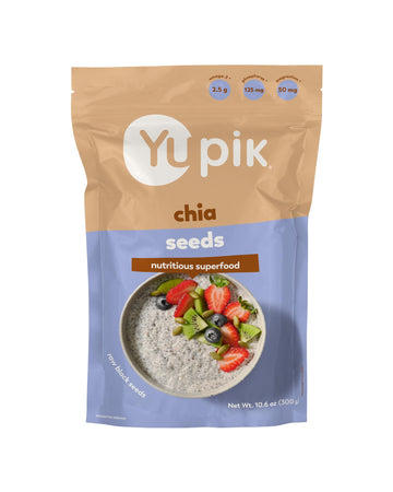 Yupik Raw Black Chia Seeds, 10.6 Oz, Gluten-Free, Kosher, Natural Plant-Based Seeds, Superfood, Source of Omega-3 and Magnesium,