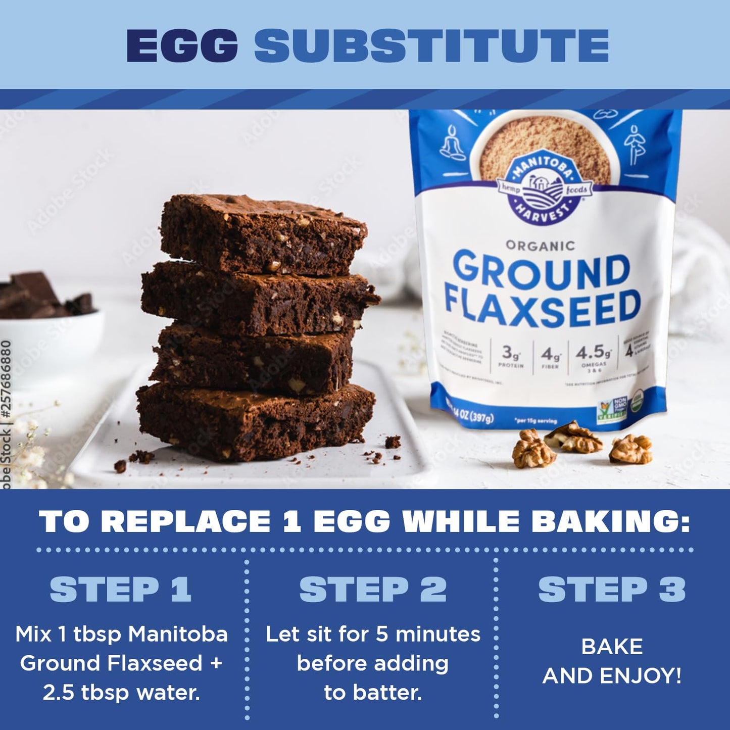 Manitoba Harvest Organic Ground Flaxseed, 3G Plant Based Protein And 4.5G Omegas 3 & 6 Per 15G Serving - Perfect For Smoothies,