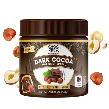 Vegan Cocoa Hazelnut Spread By Choczero - Keto Friendly, Sugar Free Dessert And Keto Bread Topping - Low Carb Chocolate (1 Jar,