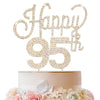 Lingteer Happy 95Th Birthday Gold Rhinestone Cake Topper - Cheers To 95Th Birthday 95 Years Old Anniversary Party Cake Centerpie