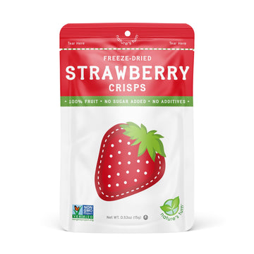 Natures Turn Freeze-Dried Fruit Snacks, Strawberry Crisps, Pack Of 12 (0.53 Oz Each)