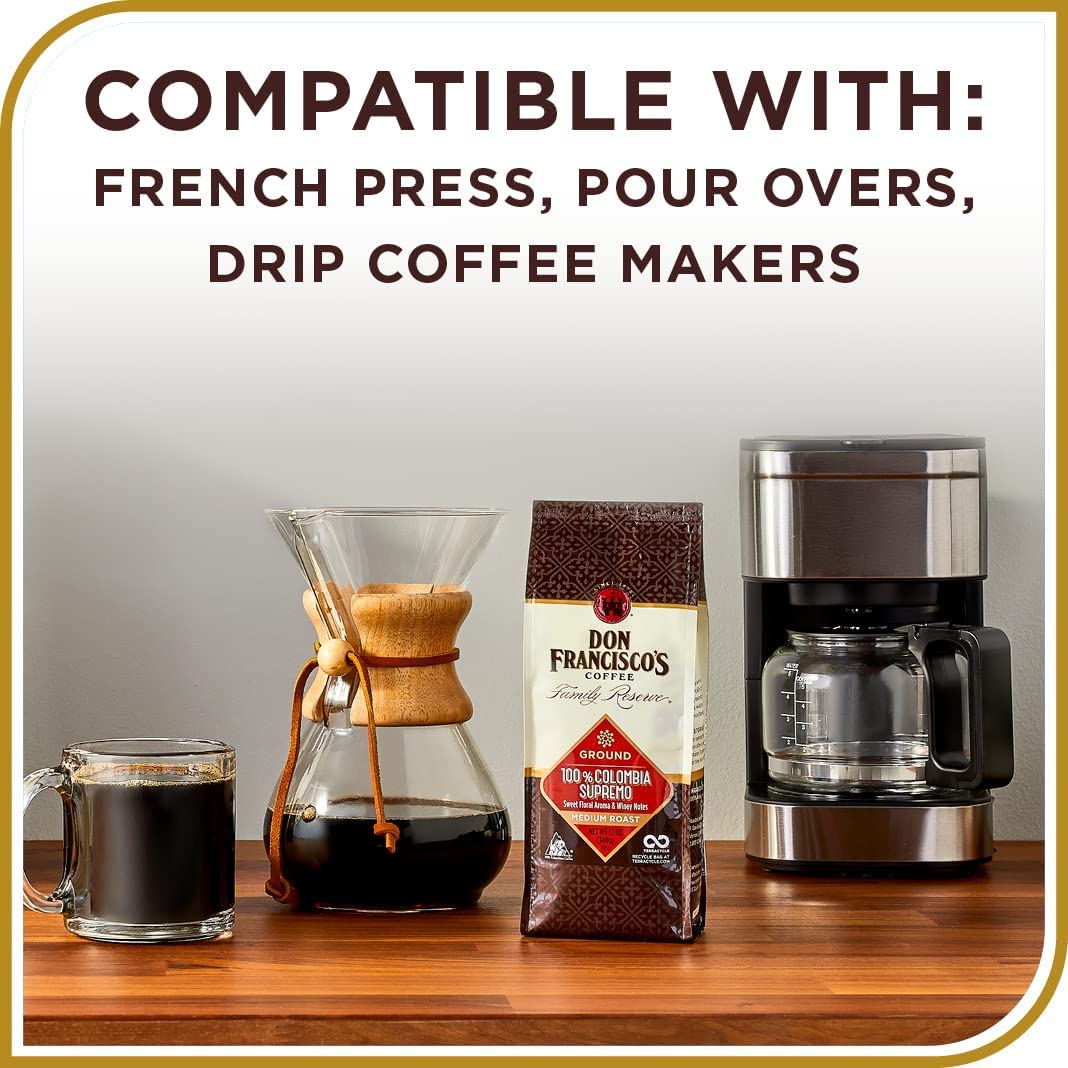 Don Francisco'S Premium Hazelnut Cream Medium Roast Ground Coffee - 100% Arabica Beans, Perfect For Drip, Pour Over, And French