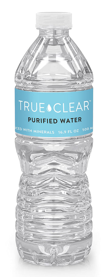 True Clear Purified Bottled Water, Bpa Free Water Bottles, Easy To Carry (16.9 Oz Per Bottle, 24 Bottles Per Carton)