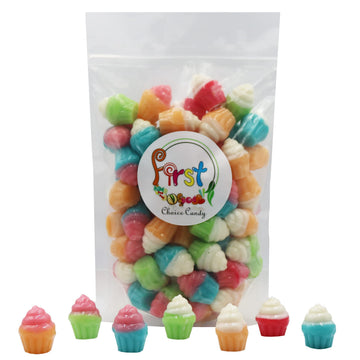 FirstChoiceCandy 3D Rainbow Juicy Gummy Candy (3D Cupcake, 2 Pound)