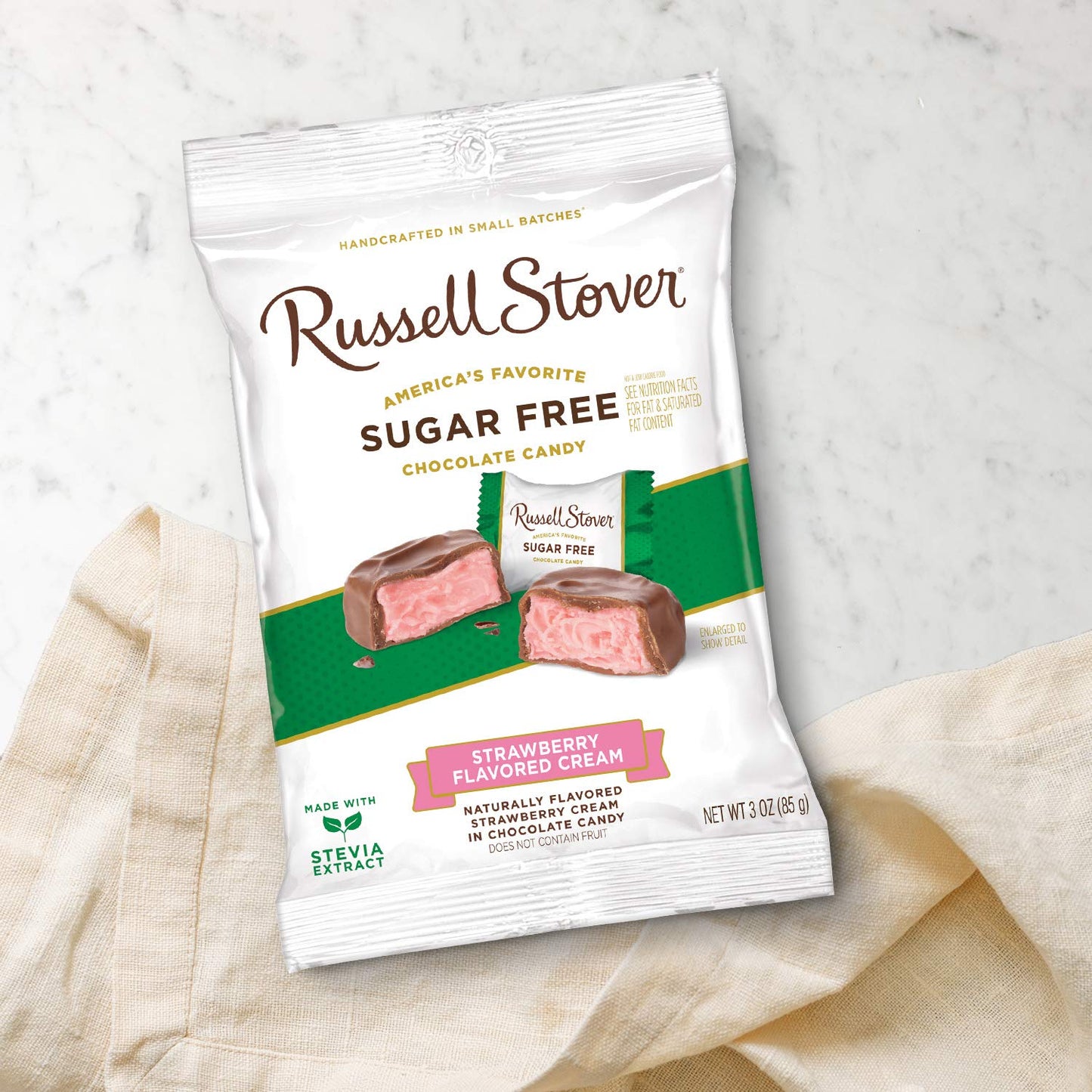 Russell Stover Sugar Free Strawberry Cream, 3 Oz. Bag