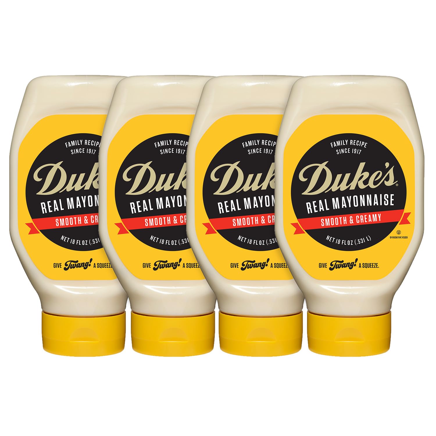 Dukes Real Mayonnaise Squeeze Bottle - Original Smooth & Creamy Taste, 18 Ounce (Pack of 4)