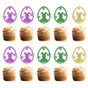 FmiyunEea 20pc Happy Easter CupCake Topper-Glitter for Easter Day bunny Theme Party? Baby Shower?Happy Birthday Party Decoration