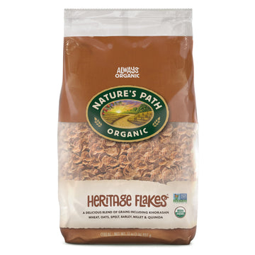 Nature s Path Organic Heritage Flakes Cereal, 32 oz (Pack of 6), Non-GMO, Earth Friendly Packaging