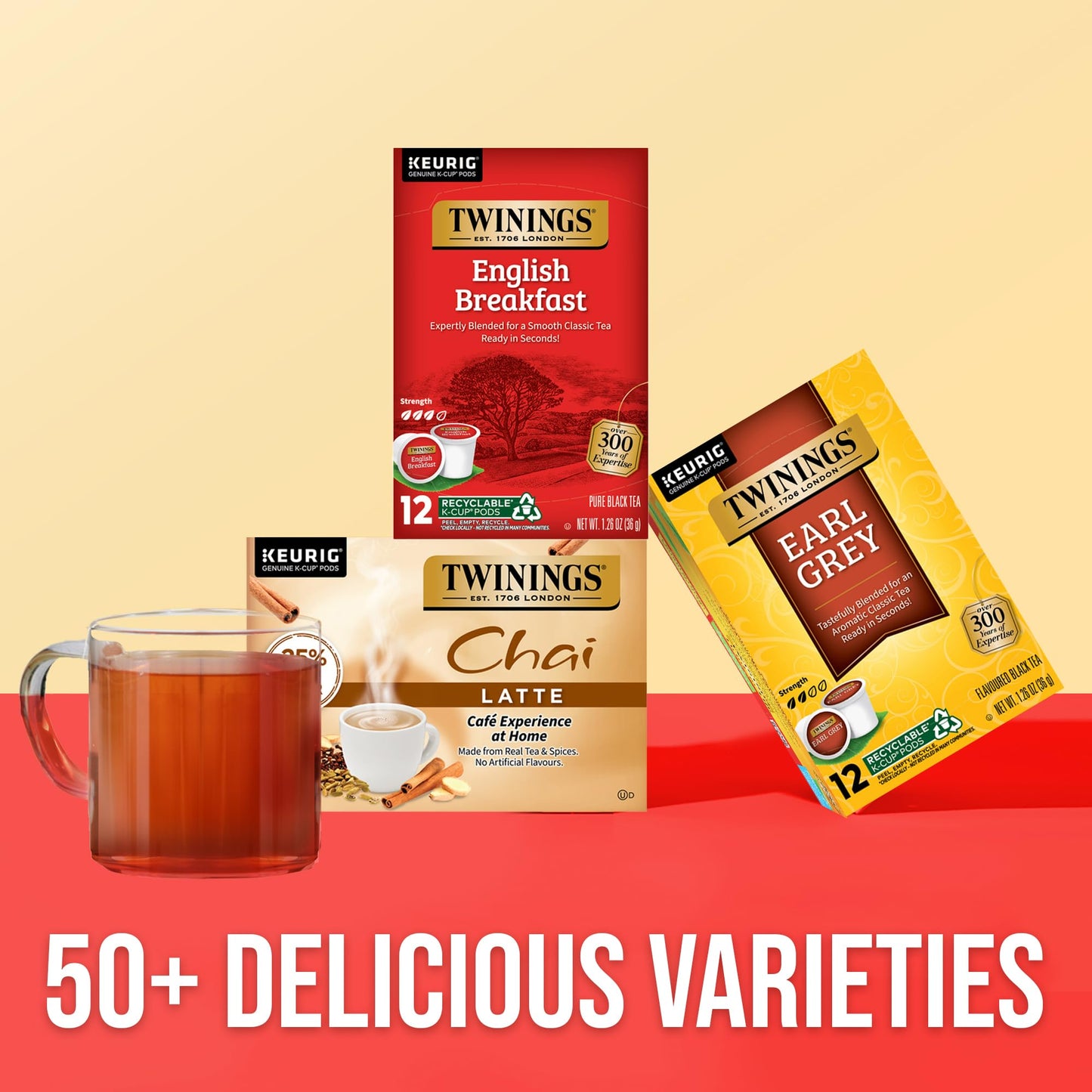 Twinings Earl Grey Black Tea 72 K-Cup Pods for Keurig, 12 Count (Pack of 6), Flavoured with Citrus & Bergamot, Caffeinated, Enjo