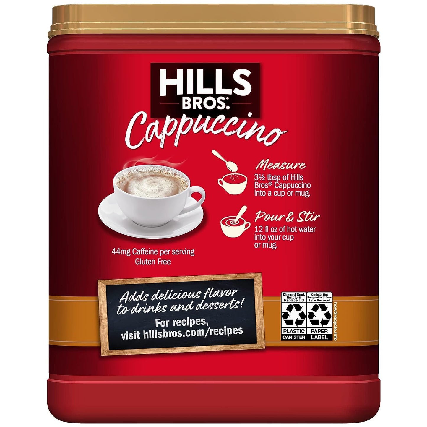 Hills Bros Salted Caramel Instant Cappuccino, 14 Oz. (Pack Of 6)