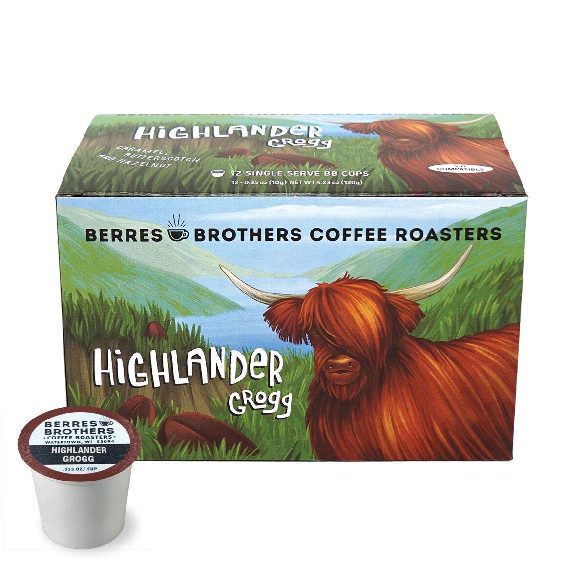 Berres Brothers Highlander Grogg Flavored Coffee 72 Loose Count Single Serve Pods Compatible With Keurig K Cups Coffee Makers Medium Roast Caffeinated Coffee